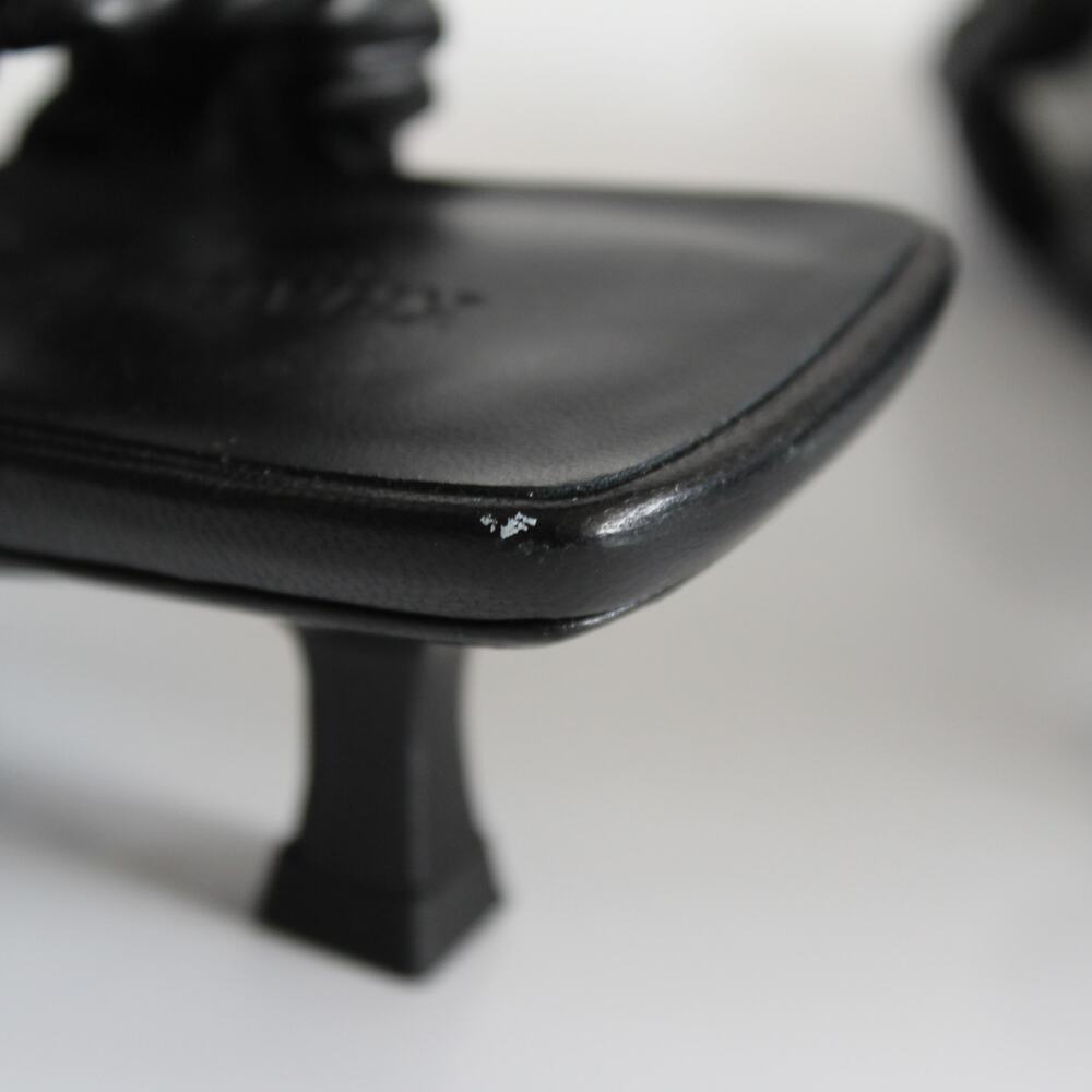 Khaite Lexington Black Ruched Leather Kitten-Heel Sandals (two different sizes) - Picture 9 of 16